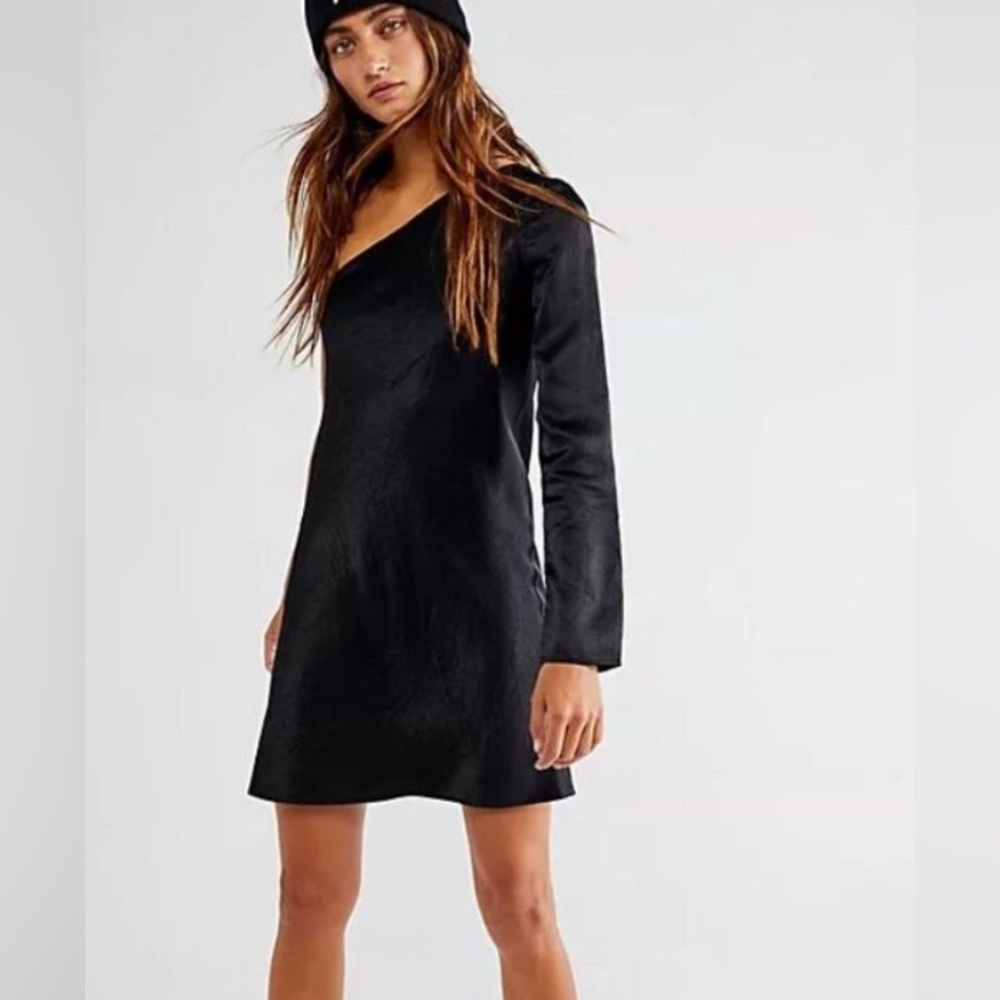 3rd Form X Free People Black One-Shoulder Dress